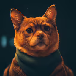 there is a dog with a green collar