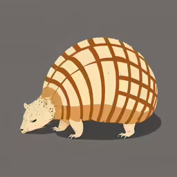 illustration of an armadile on a gray background