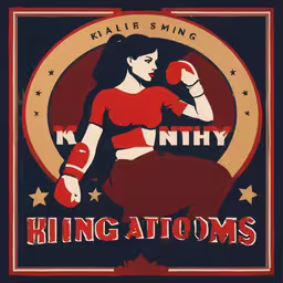 an old poster shows a woman with boxing gloves,a woman boxing with boxing gloves