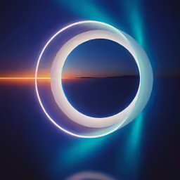 an abstract image of a circular object in the middle of the night