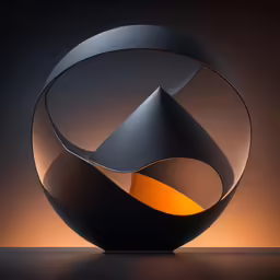 an artistic, modern vase is shown against a black background