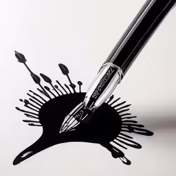 black ink on paper showing an artistic art work