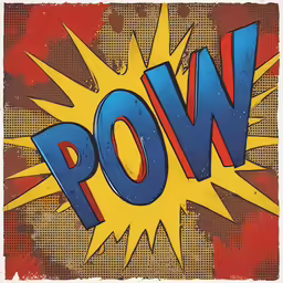 a vintage pop logo in an old comic book
