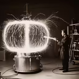 a man with a big exhaust rod in his hands