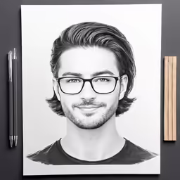 a paper art of a young man wearing glasses