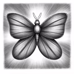 a butterfly is flying in front of a sun burst