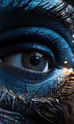 an eye has some snow around it