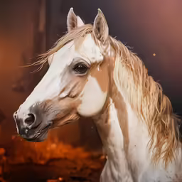 there is a horse with a very blonde mane