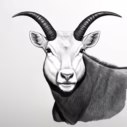 an antelope in a pen and ink drawing
