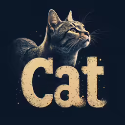 an animal that has the words cat written below it
