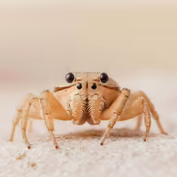 close up photograph of a jumping crab looking at the camera