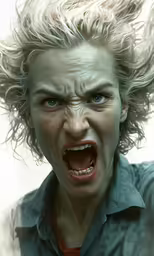 a very ugly close up shot of a very young girl