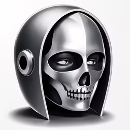an image of a skull with a helmet
