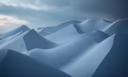 the top of this snow - covered mountain is in blue