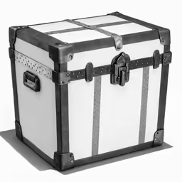 an up close look at a trunk that has multiple handles