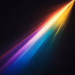 a dark image of a rainbow that appears to be coming out of the sky