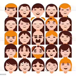 a bunch of people are all smiling together,many women have their faces painted like them royalty