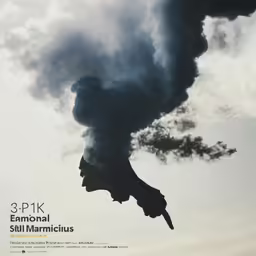 black smoke billowing out of the clouds as they rise