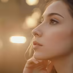 the woman is wearing earrings on her left ear
