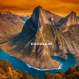 this is a photo of the kodkakak mountains near water