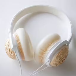 a pair of headphones that is on the table