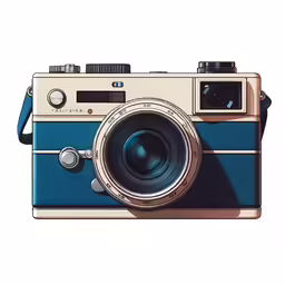an old fashioned camera is on a white background