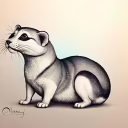 a pencil drawing of an animal sitting in the air