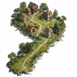 an illustrated map of a country with a long winding path that goes down it