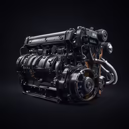 the engine is shown in a black background
