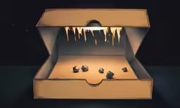 a lamp that is inside of a box