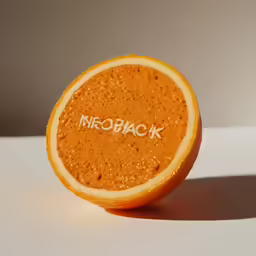 an orange with the word neburick written on it