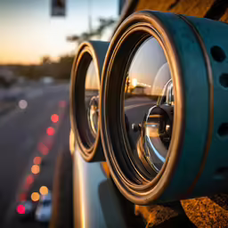two large mirrors on the side of a vehicle