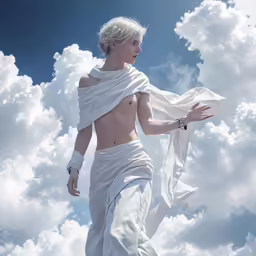 a woman with very large breast wearing white clothing