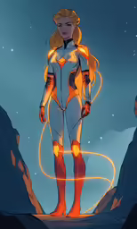 a girl standing on top of a mountain with the light shining through her