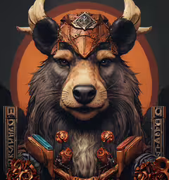 an elaborately decorated bull is on display in this image,an animal with horns that are wearing different metal parts