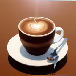 cappuccino is served on a small white plate