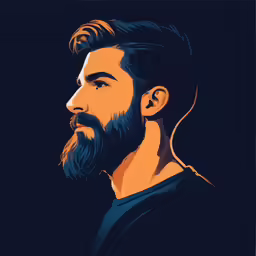 bearded man in a dark background
