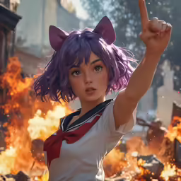 the character with a huge hair and big bow