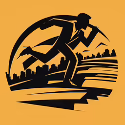 a man in a hat is running on a street