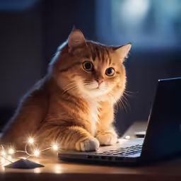 a cat sits on the keyboard of a laptop