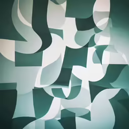a painting on a wall that has an abstract design on it