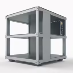a box with two shelves for different parts