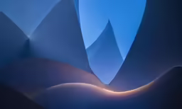 a computer generated photo of mountains and the sky