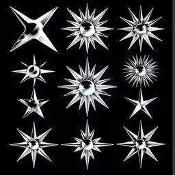 a group of stars in different sizes and shapes,a picture of starbursts that are not visible in this picture