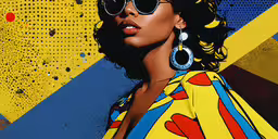 an art work that depicts a woman with big hoops,an image of a woman with sunglasses on