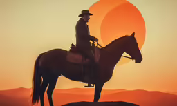 a man riding on the back of a horse