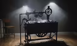 a table that has some machines on it