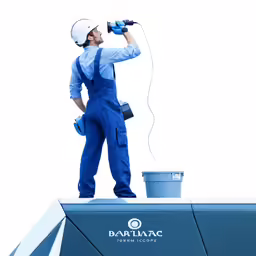 a man is standing on top of a roof