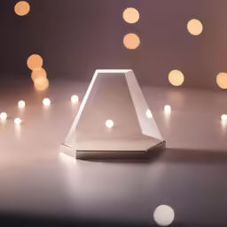 a white vase with many lit lights around it
