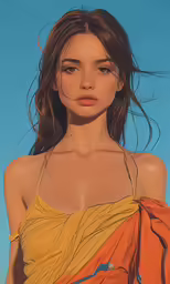 an art portrait photograph of a woman with hair in the wind